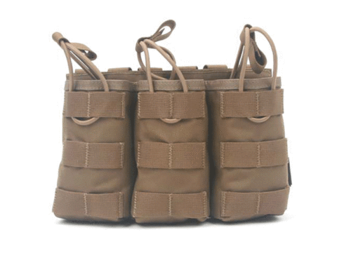 MOLLE TRIPLE BUNGEE POUCH(CODURA,COYOTE BROWN)